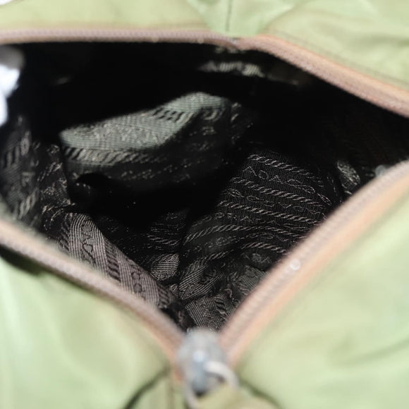 PRADA Tote Bag Nylon Green Silver Auth 146020