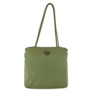 PRADA Tote Bag Nylon Green Silver Auth 146020-13