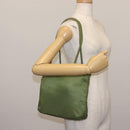 PRADA Tote Bag Nylon Green Silver Auth 146020-22