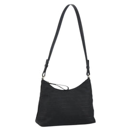 PRADA Tote Bag Nylon Black Silver Auth 146021