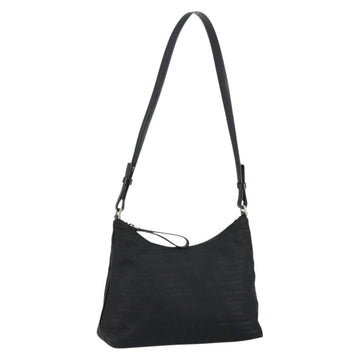 PRADA Tote Bag Nylon Black Silver Auth 146021