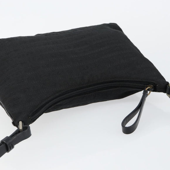 PRADA Tote Bag Nylon Black Silver Auth 146021