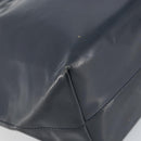 PRADA Tote Bag Enamel Navy Silver Auth 146022-17