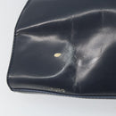 PRADA Tote Bag Enamel Navy Silver Auth 146022-7