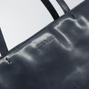 PRADA Tote Bag Enamel Navy Silver Auth 146022-20