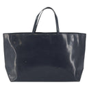 PRADA Tote Bag Enamel Navy Silver Auth 146022-13