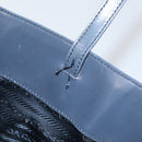 PRADA Tote Bag Enamel Navy Silver Auth 146022-9