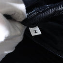 PRADA Tote Bag Enamel Navy Silver Auth 146022-11