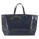 PRADA Tote Bag Enamel Navy Silver Auth 146022-2