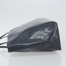 PRADA Tote Bag Enamel Navy Silver Auth 146022-4