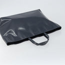 PRADA Tote Bag Enamel Navy Silver Auth 146022-14