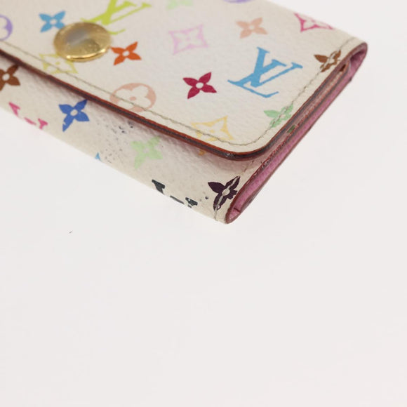 LOUIS VUITTON Monogram Multicolor Multicles 4 Key Case White M93731 Auth 146034