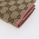 GUCCI GG Canvas Long Wallet Beige 233024 Auth 146036-10