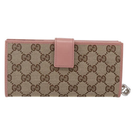 GUCCI GG Canvas Long Wallet Beige 233024 Auth 146036 - 0
