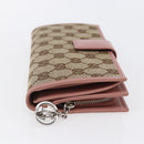 GUCCI GG Canvas Long Wallet Beige 233024 Auth 146036-5