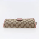 GUCCI GG Canvas Long Wallet Beige 233024 Auth 146036-7