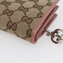 GUCCI GG Canvas Long Wallet Beige 233024 Auth 146036-8
