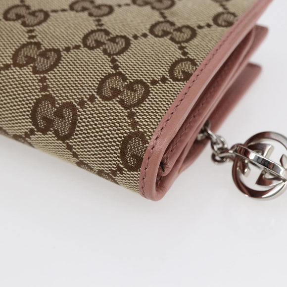 GUCCI GG Canvas Long Wallet Beige 233024 Auth 146036