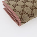 GUCCI GG Canvas Long Wallet Beige 233024 Auth 146036-9