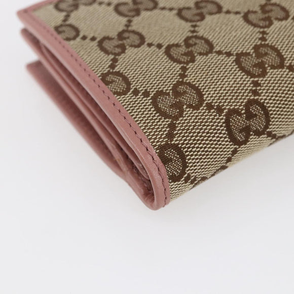 GUCCI GG Canvas Long Wallet Beige 233024 Auth 146036
