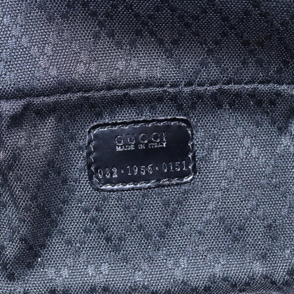 GUCCI Bamboo Vanity Hand Bag Nylon Black Silver 032 1956 0151 Auth 146043