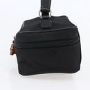 GUCCI Bamboo Vanity Hand Bag Nylon Black Silver 032 1956 0151 Auth 146043-4
