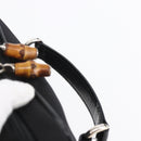 GUCCI Bamboo Vanity Hand Bag Nylon Black Silver 032 1956 0151 Auth 146043-7