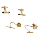 Christian Dior Nek Tie Pin Titanic metal 2Set Gold Tone Auth 146044-1