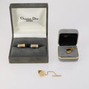 Christian Dior Nek Tie Pin Titanic metal 2Set Gold Tone Auth 146044-13