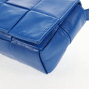 BOTTEGA VENETA MAXI INTRECCIATO Cassette Shoulder Bag Leather Blue Auth 146045V-15
