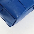 BOTTEGA VENETA MAXI INTRECCIATO Cassette Shoulder Bag Leather Blue Auth 146045V-16