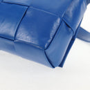 BOTTEGA VENETA MAXI INTRECCIATO Cassette Shoulder Bag Leather Blue Auth 146045V-17