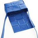 BOTTEGA VENETA MAXI INTRECCIATO Cassette Shoulder Bag Leather Blue Auth 146045V-18