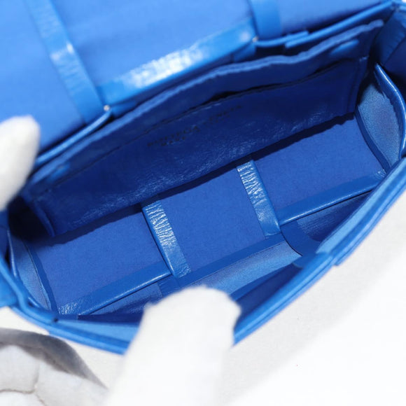 BOTTEGA VENETA MAXI INTRECCIATO Cassette Shoulder Bag Leather Blue Auth 146045V