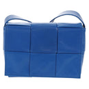 BOTTEGA VENETA MAXI INTRECCIATO Cassette Shoulder Bag Leather Blue Auth 146045V-13