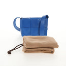 BOTTEGA VENETA MAXI INTRECCIATO Cassette Shoulder Bag Leather Blue Auth 146045V-12