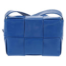 BOTTEGA VENETA MAXI INTRECCIATO Cassette Shoulder Bag Leather Blue Auth 146045V-2