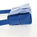 BOTTEGA VENETA MAXI INTRECCIATO Cassette Shoulder Bag Leather Blue Auth 146045V-3