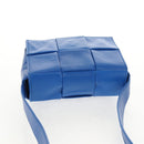 BOTTEGA VENETA MAXI INTRECCIATO Cassette Shoulder Bag Leather Blue Auth 146045V-6