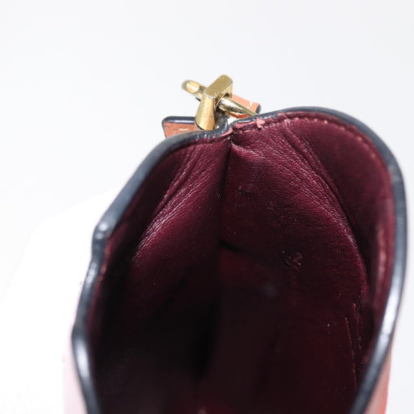 LOEWE Anagram Phone Shoulder Pouch Leather Gold Pink Orange Auth 146048