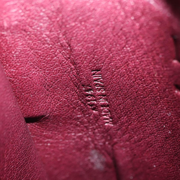 LOEWE Anagram Phone Shoulder Pouch Leather Gold Pink Orange Auth 146048