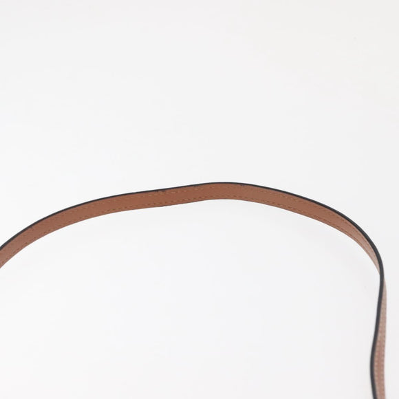 LOEWE Anagram Phone Shoulder Pouch Leather Gold Pink Orange Auth 146048