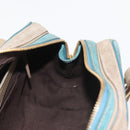 LOEWE 160th Anniversary Model Hand Bag Suede Turquoise Blue Gold Auth 146049-20