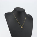 Christian Dior Rhinestone CD Logo Necklace metal Gold Tone Auth 146052-11