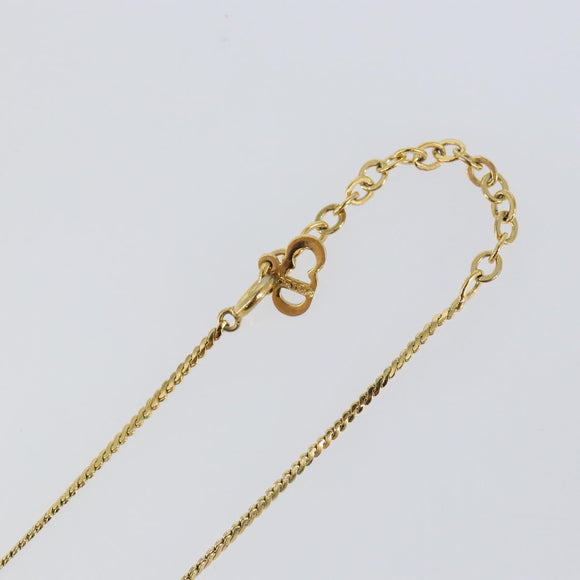 Christian Dior Rhinestone CD Logo Necklace metal Gold Tone Auth 146052