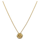 Christian Dior Rope Circle CD Logo Necklace metal Gold Tone Auth 146053-1