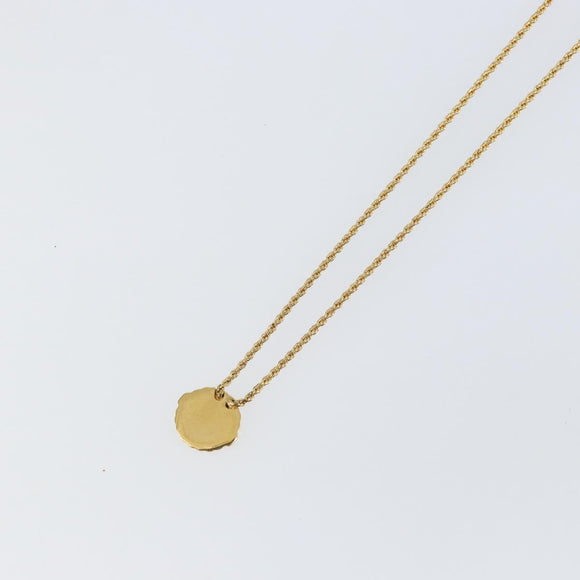 Christian Dior Rope Circle CD Logo Necklace metal Gold Tone Auth 146053