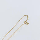 Christian Dior Rope Circle CD Logo Necklace metal Gold Tone Auth 146053-12