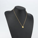 Christian Dior Rope Circle CD Logo Necklace metal Gold Tone Auth 146053-13