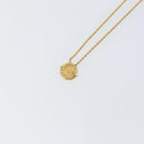 Christian Dior Rope Circle CD Logo Necklace metal Gold Tone Auth 146053-3